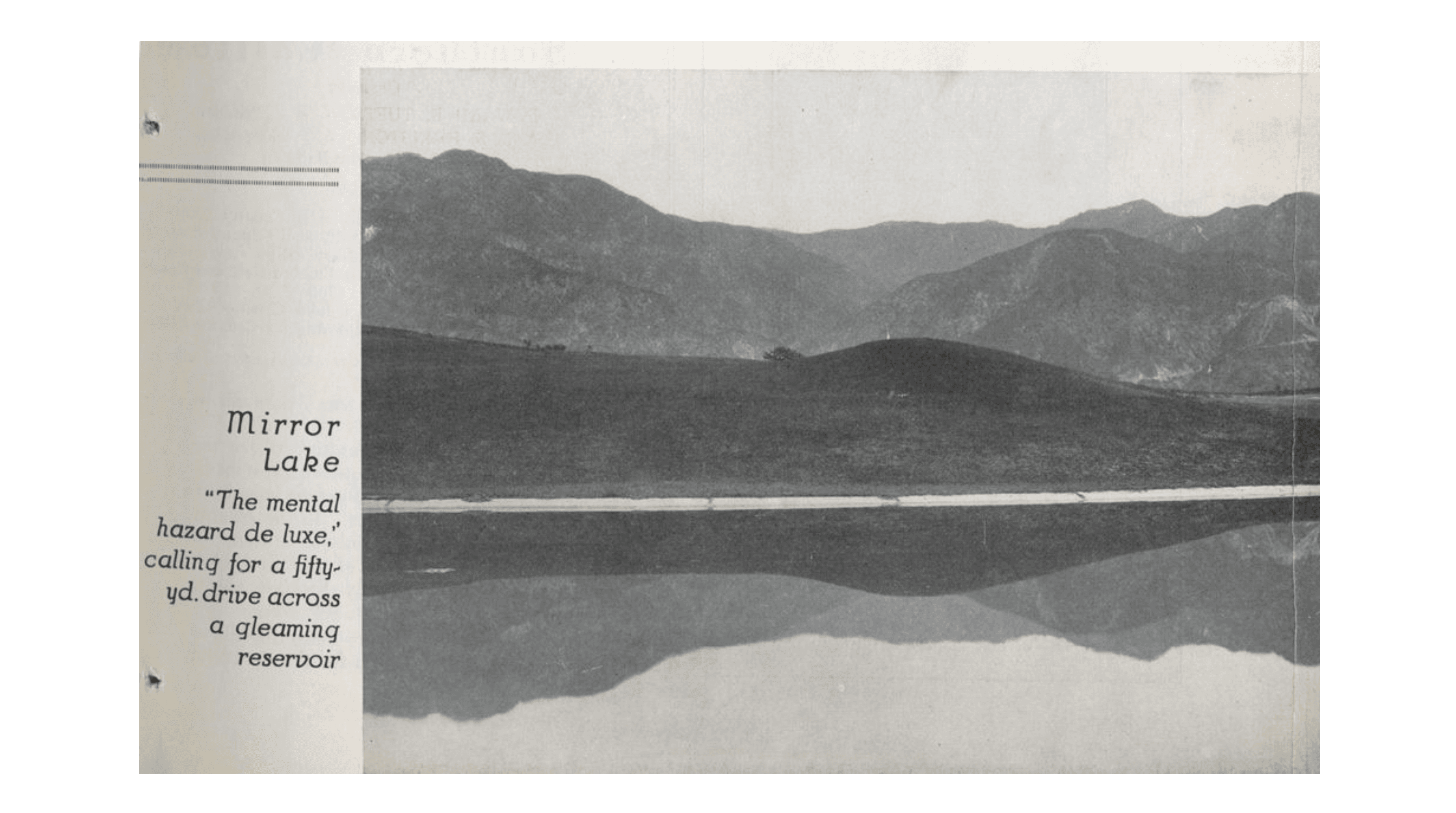 1925 Mirror Lake Reservoir Hole